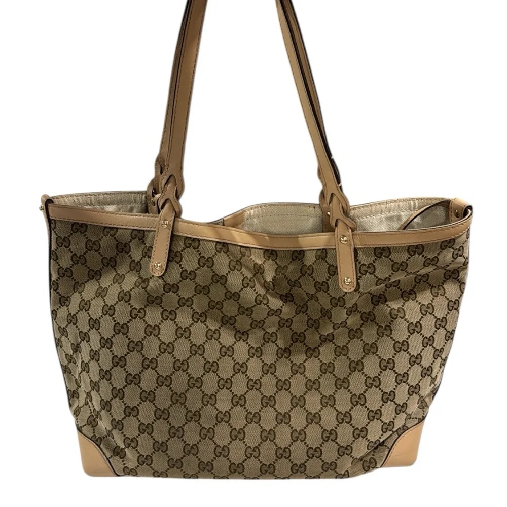 Gucci Beige GG Monogram Large Tote Bag Authentic - Picture 2 of 16